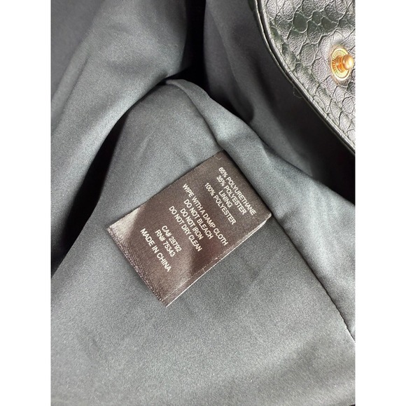 House of Harlow 1960 Jacket Womens Large Dark Green Croc Faux Leather Cropped - Picture 5 of 6